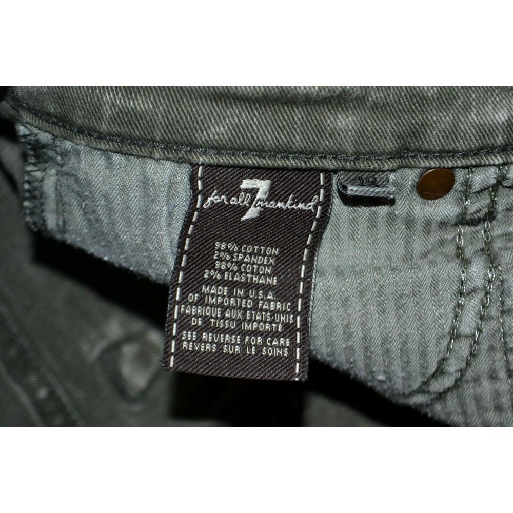 7 FOR ALL MANKIND Women's The Skinny Ankle Jeans SIZE 28 Green Wash - Picture 9 of 10
